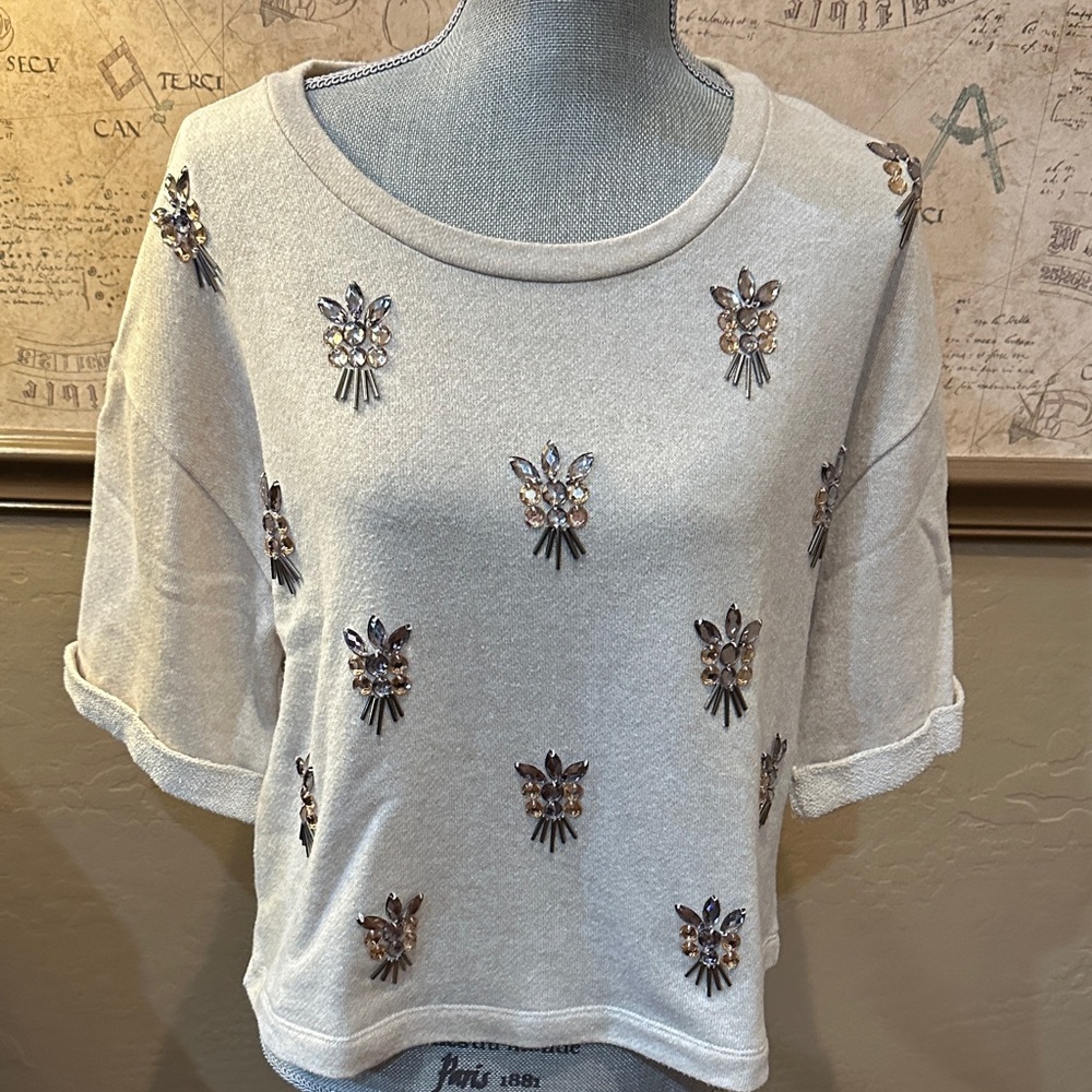 Bellatrix Cream Embellished Sweatshirt